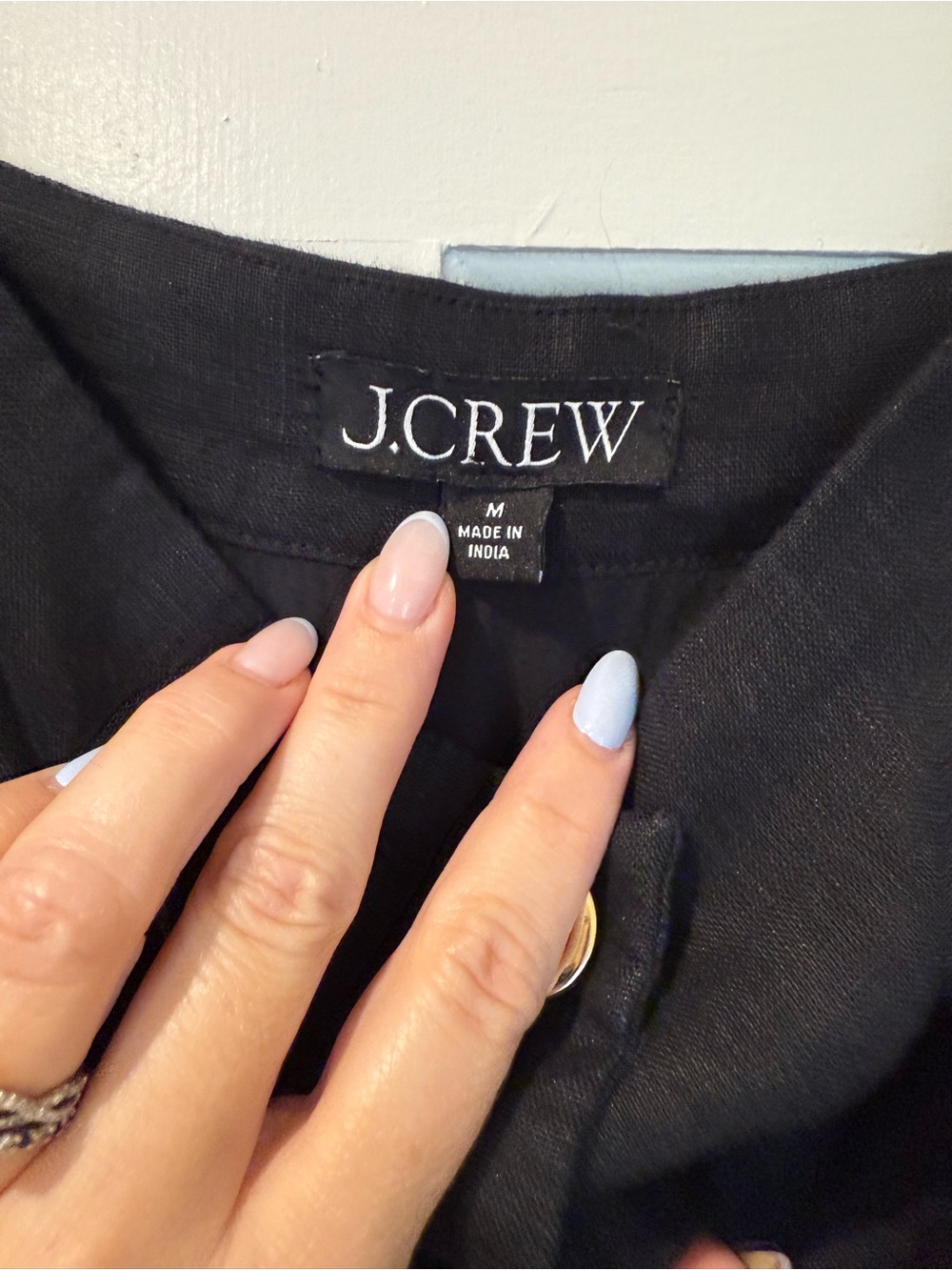 J. Crew Claudia Linen Black Dress - Picture 2 of 3